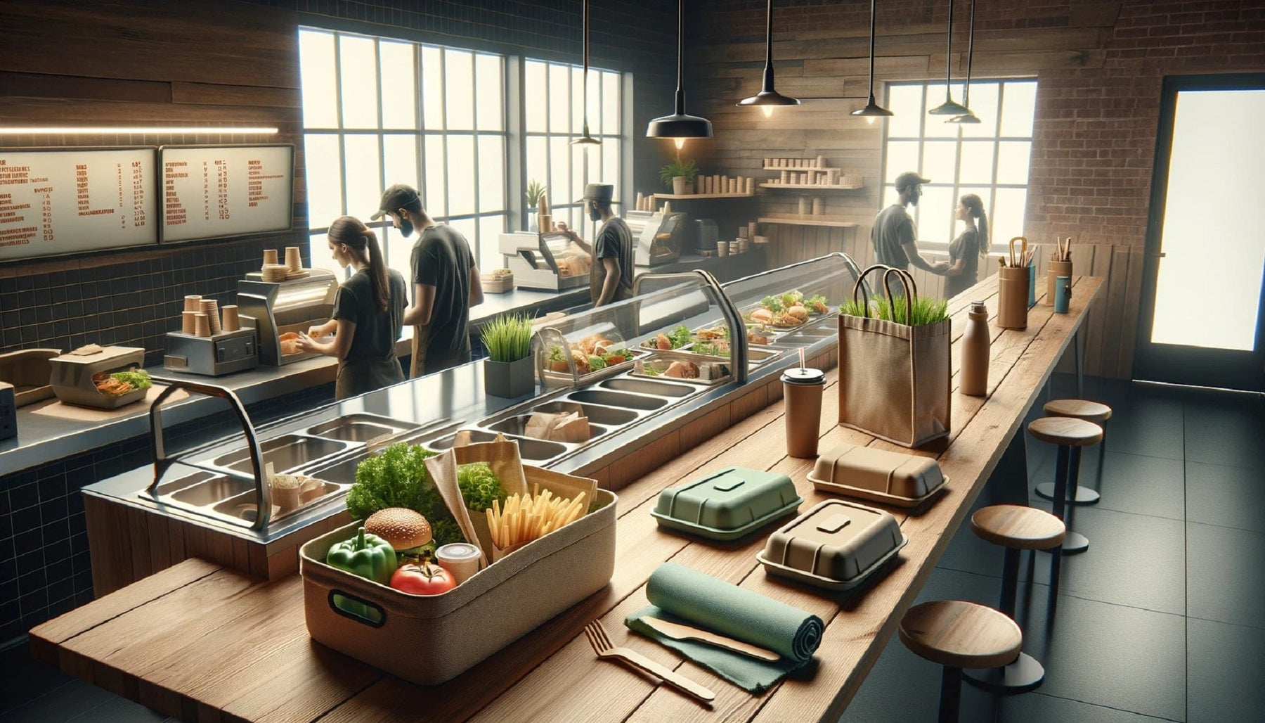 verschiedene Mehrwegverpackungen in der Gastronomie