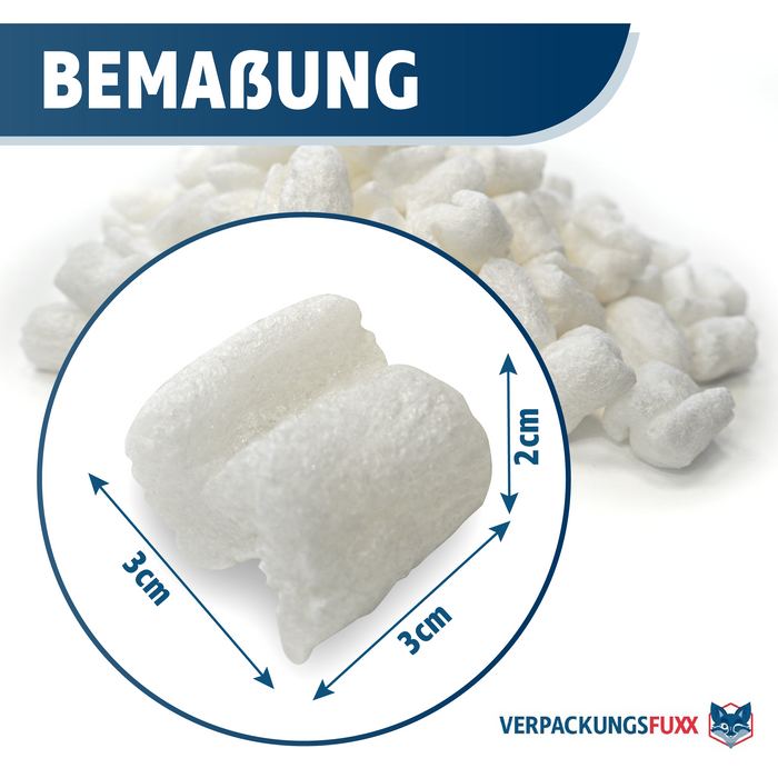 Verpackungschips 50 Liter aus Pflanzenstärke von VERPACKUNGSFUXX