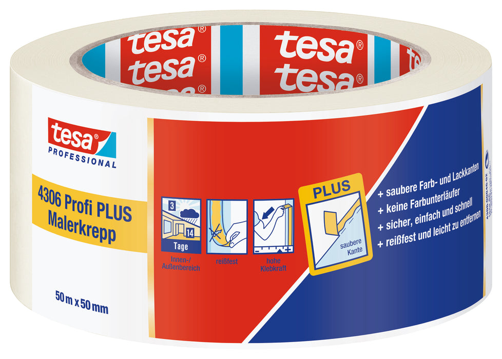 tesa® Kreppband 4306 beige 50 m x 50 mm