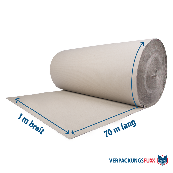 Rollenwellpappe 1-wellig 100 cm x 70 m