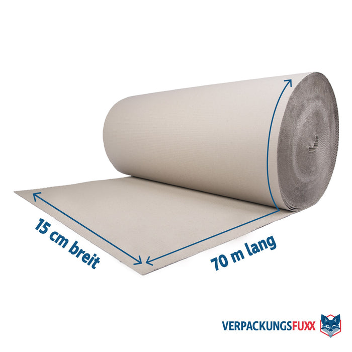 Rollenwellpappe 1-wellig 15 cm x 70 m