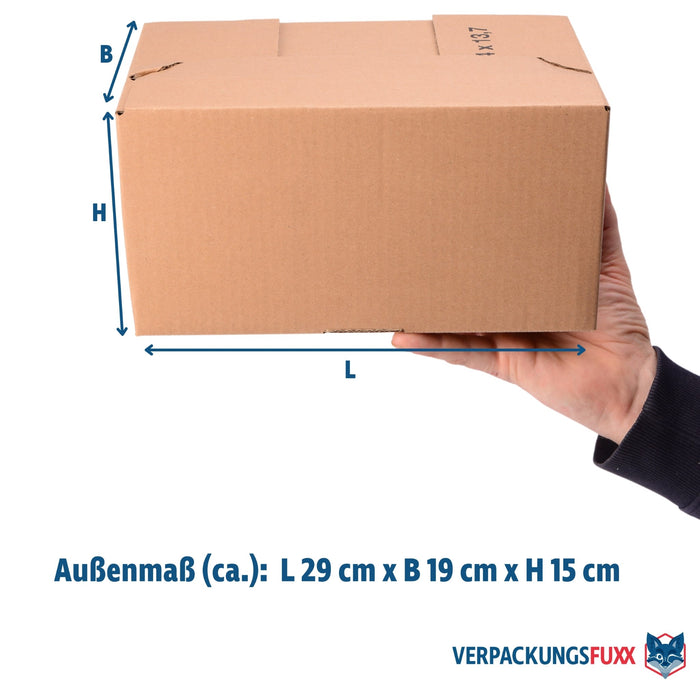 Versandkarton 285x185x145 mm, braun, 1-wellig, mit Automatikboden