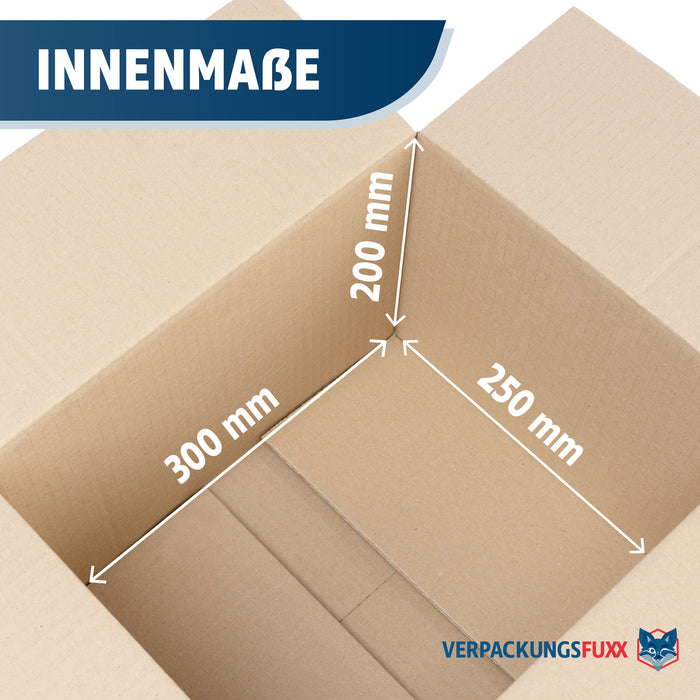 Karton 300 x 250 x 200 mm von VERPACKUNGSFUXX (1-wellig)