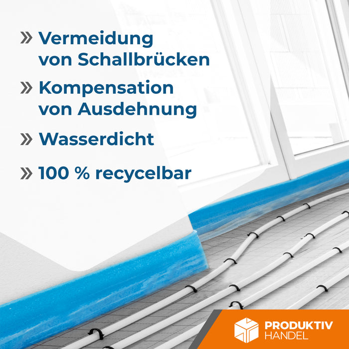 Randdämmstreifen Premium Akustik 25 m x 15 cm selbstklebend mit Folie