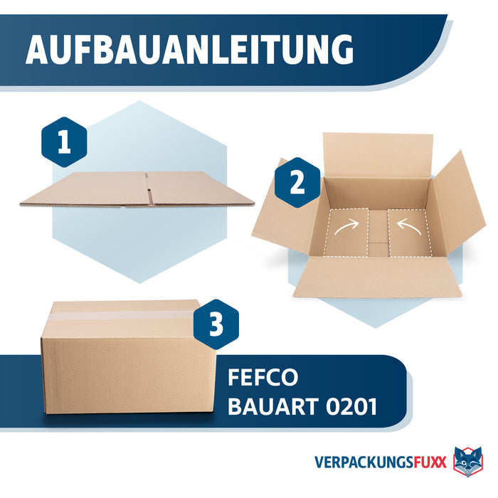 Faltkarton 290x230x140mm, 1-wellig, braun, Versandkarton