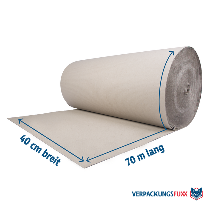 Rollenwellpappe 1-wellig 40 cm x 70 m
