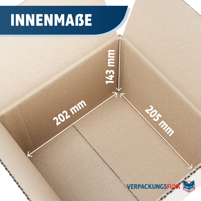 Karton 208 x 205 x 150 mm von VERPACKUNGSFUXX (1-wellig)