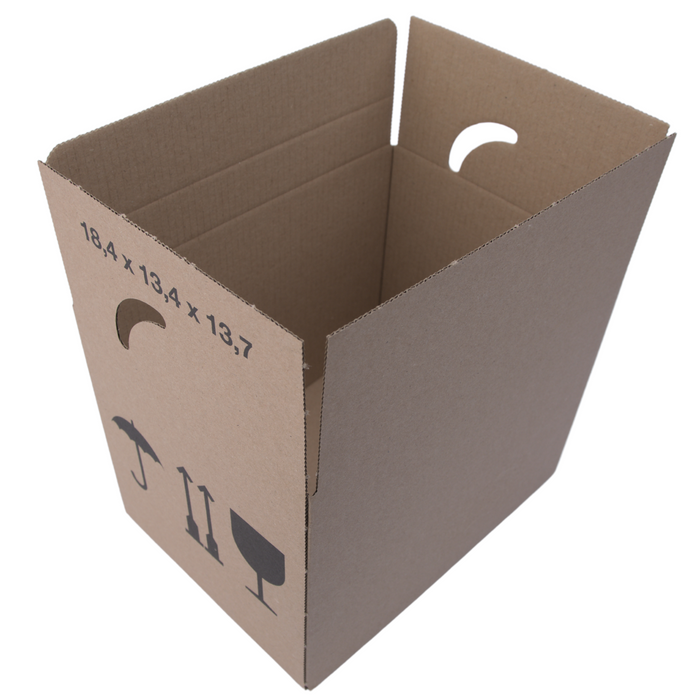 Versandkarton 185x135x140 mm, braun, 1-wellig, mit Automatikboden