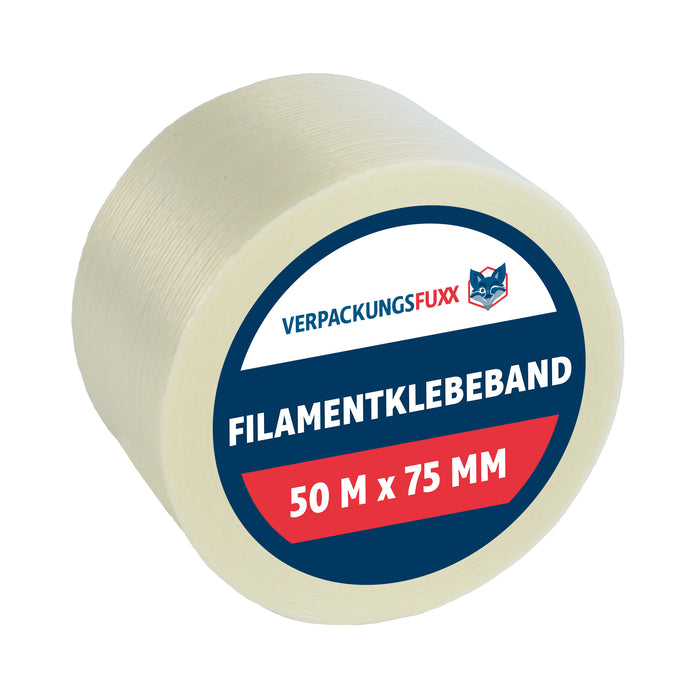 Filamentklebeband 75 mm x 50 m von VERPACKUNGSFUXX