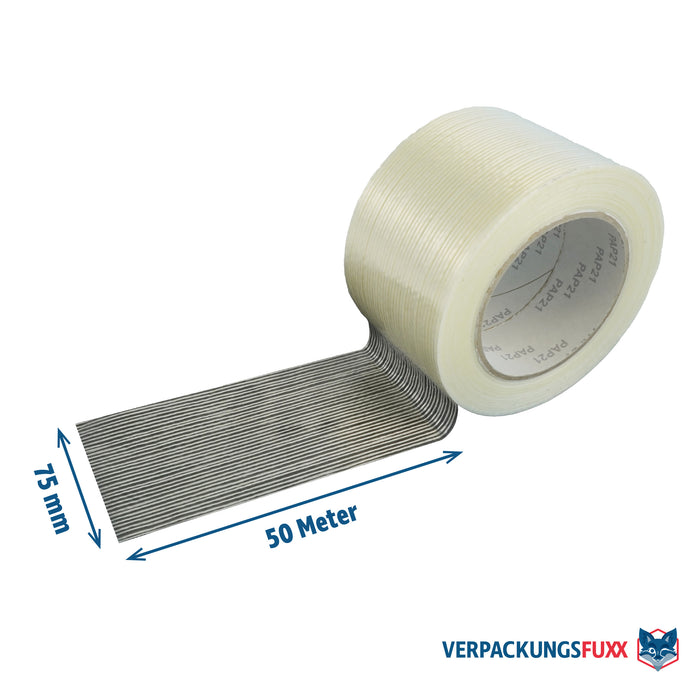 Filamentklebeband 75 mm x 50 m von VERPACKUNGSFUXX