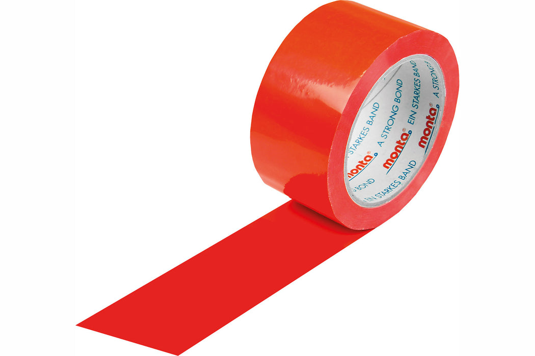 PVC-Packband, farbig, 50mm breitx66lfm, 57µ,, rot, leise, monta 250