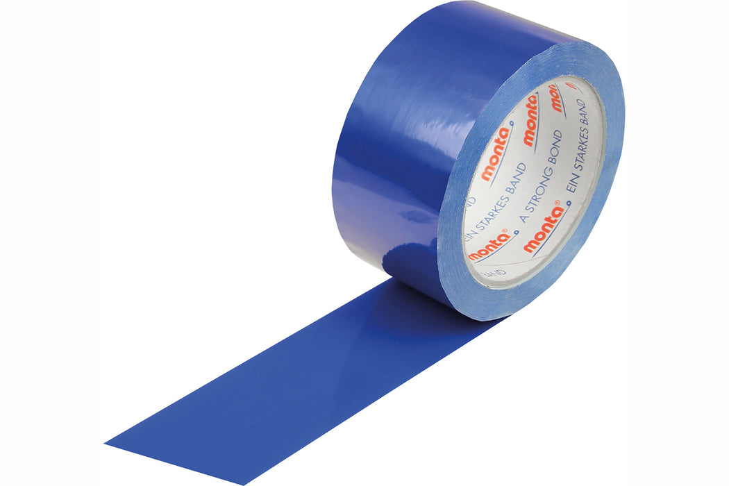 PVC-Packband, farbig, 50mm breitx66lfm, 57µ,, blau, leise, monta 250