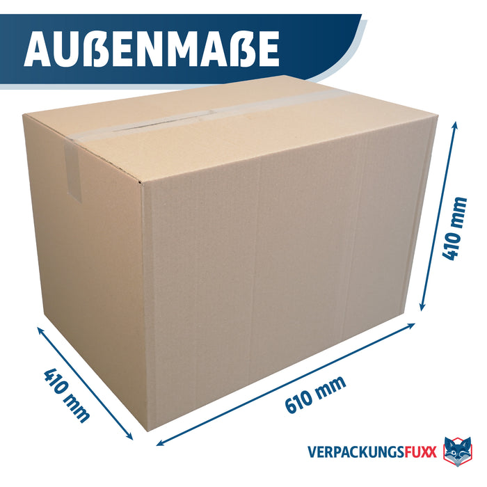 Faltkarton 600 x 400 x 400 mm, 1-wellig, braun, Versandkarton