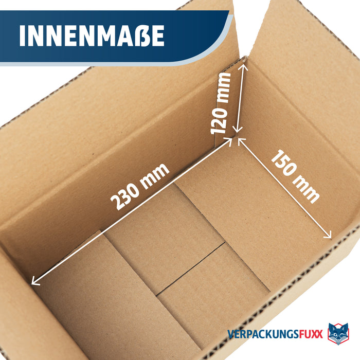 Karton 230 x 150 x 120 mm von VERPACKUNGSFUXX (1-wellig)