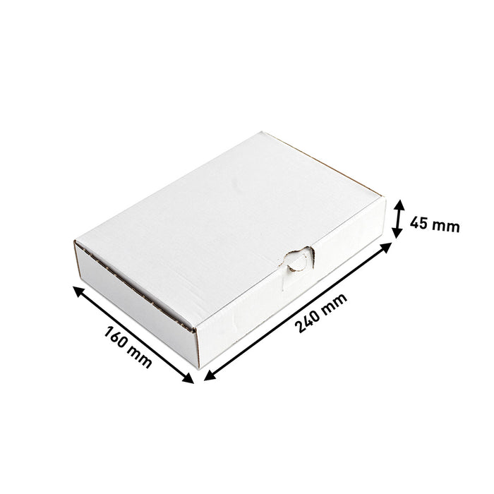 Maxibriefkarton 240 x 160 x 45 von Händlerbund, Faltkarton, weiss