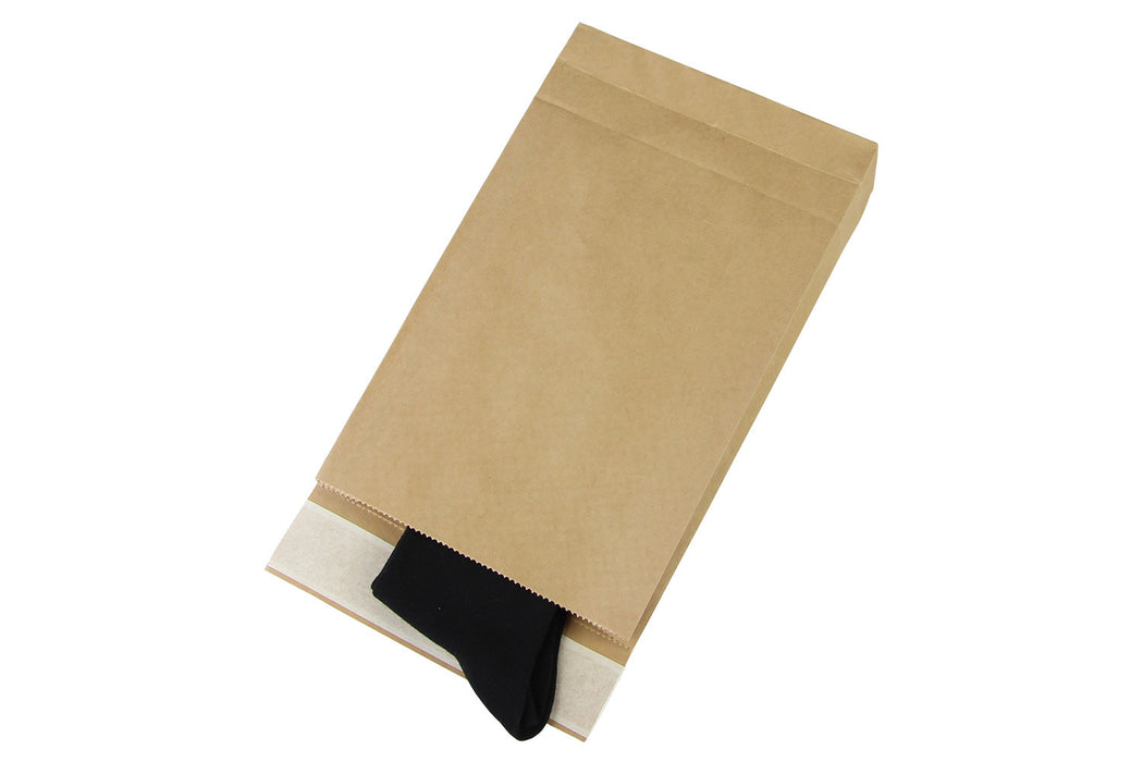 Papierversandtasche, 260x70x410+50mm, Kraftpapier braun mit SK