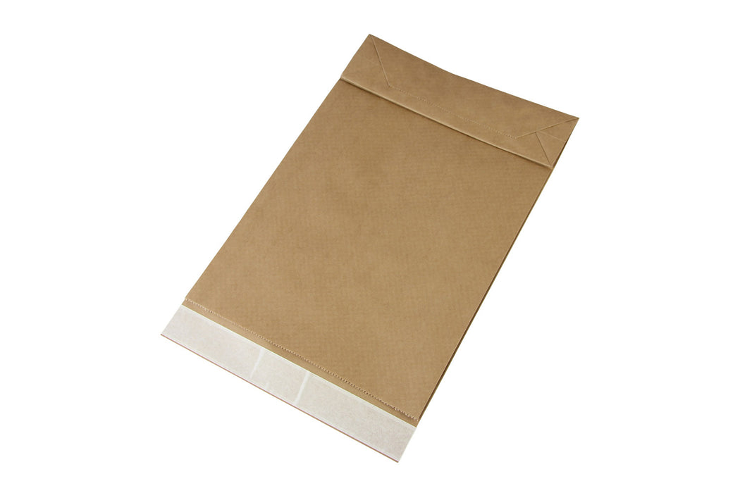 Papierversandtasche, 250x50x353+50mm, Kraftpapier, braun, mit SK-Verschluss, Maxibrief-Format