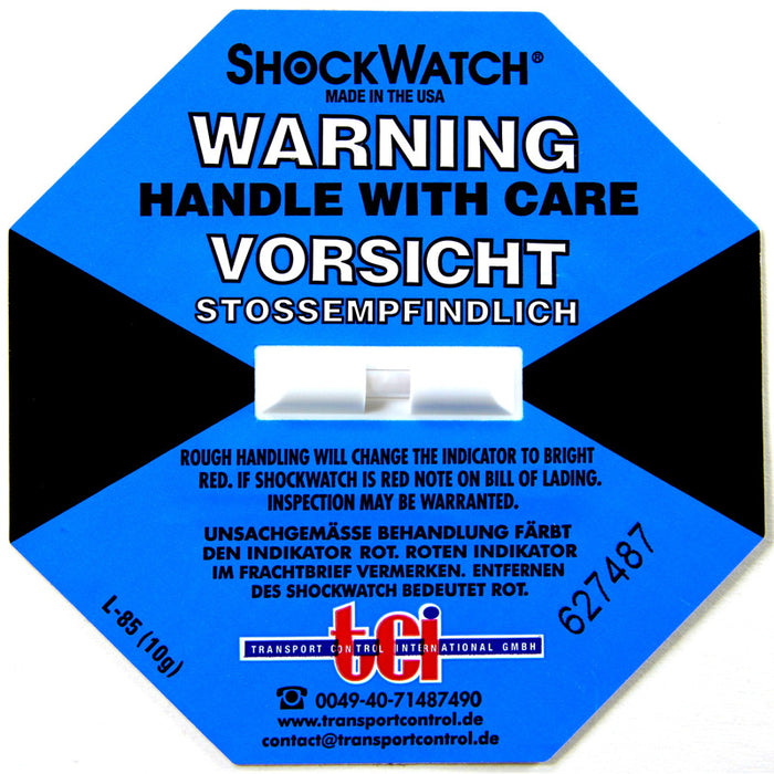 Shockindikator Shockwatch, 10 g / 50ms blau