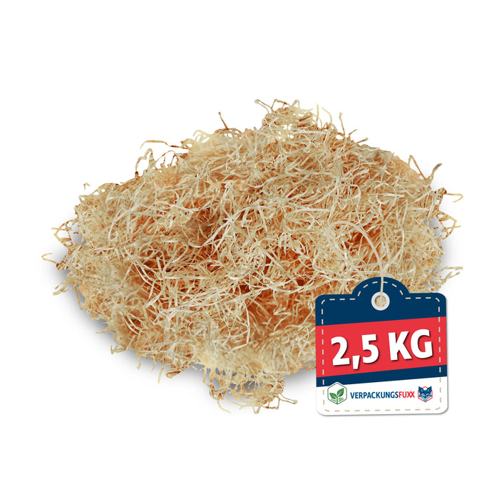 Holzwolle 2,5 kg aus Kiefernholz von VERPACKUNGSFUXX