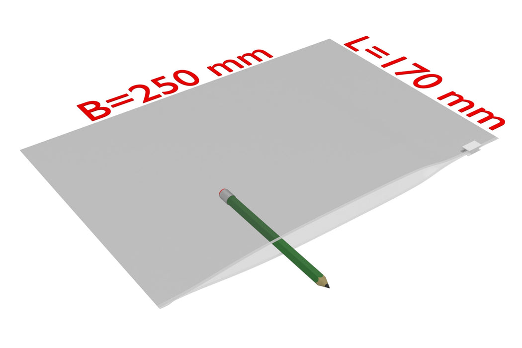 PE-Gleitverschlussbeutel, 250x170mm, 60µ,, transparent Flugbeutel