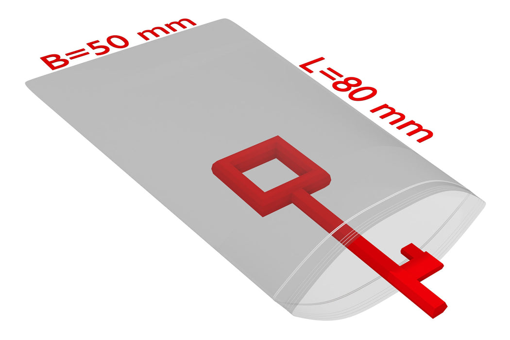 PE-Druckverschlussbeutel, 50x80mm, 50µ,transparent