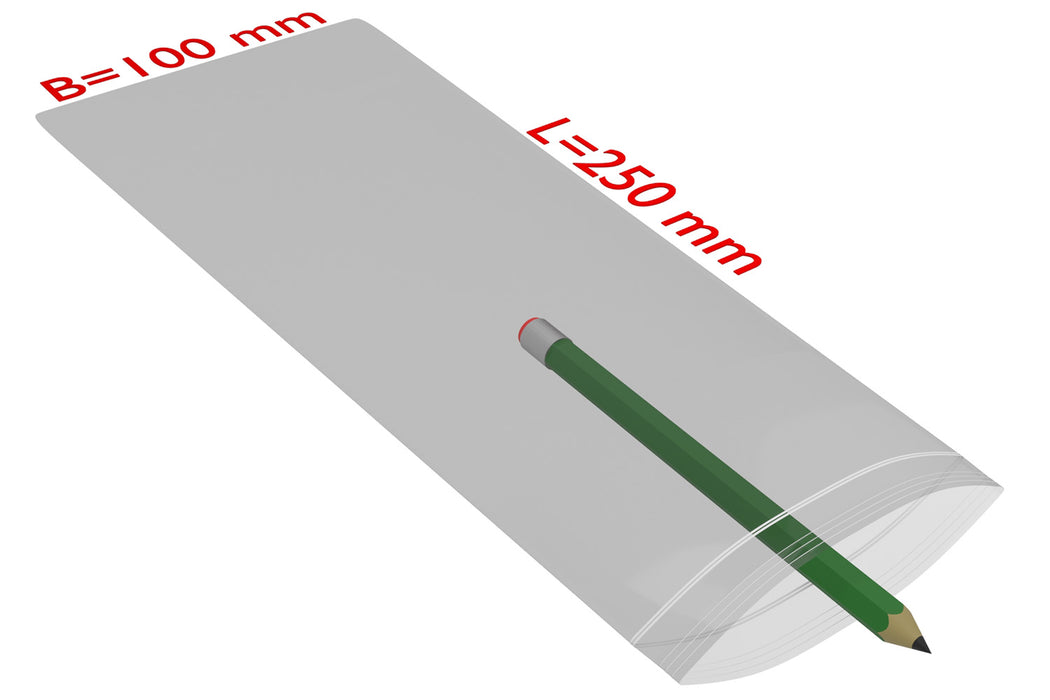 PE-Druckverschlussbeutel, 100x250mm, 50µ,transparent