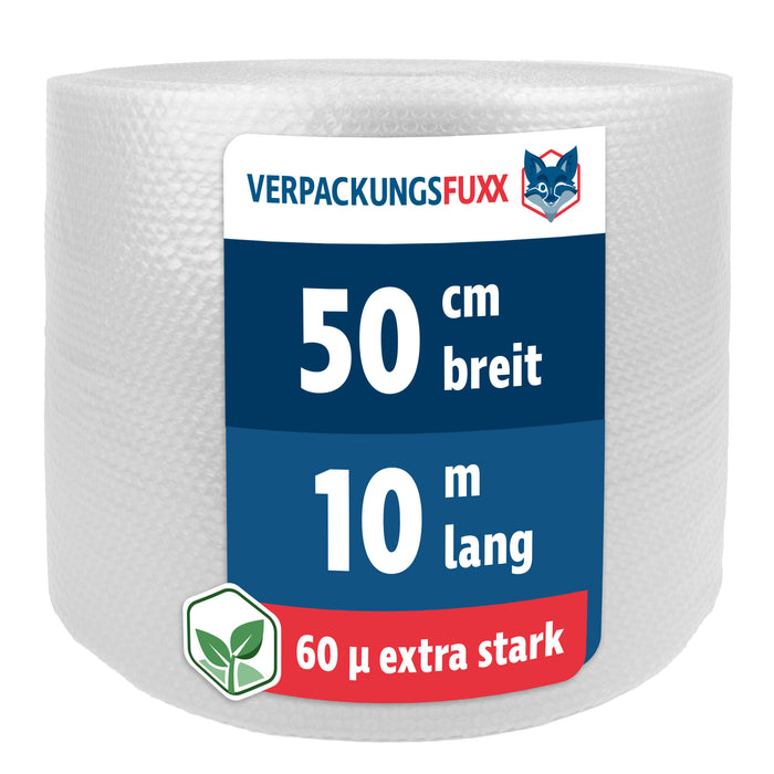 Luftpolsterfolie 50 cm x 10 m, 2-schichtig, 60 µ von VERPACKUNGSFUXX