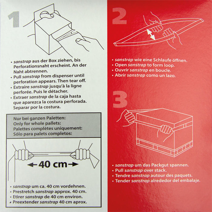 Dehnband, transparent 1200x50mm, in Spenderbox, 1 VE = 200 Bänder