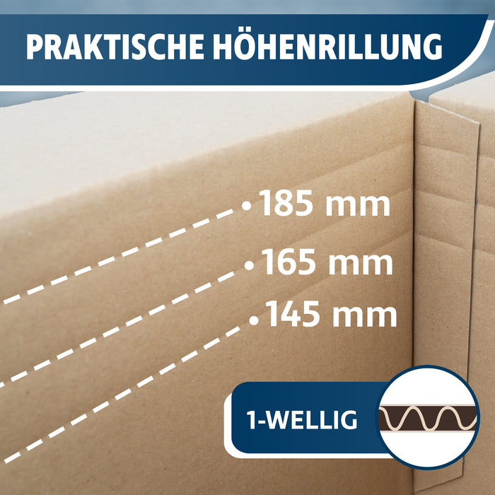 Automatikboden Karton 311 x 221 x 217 mm mit Höhenrillung