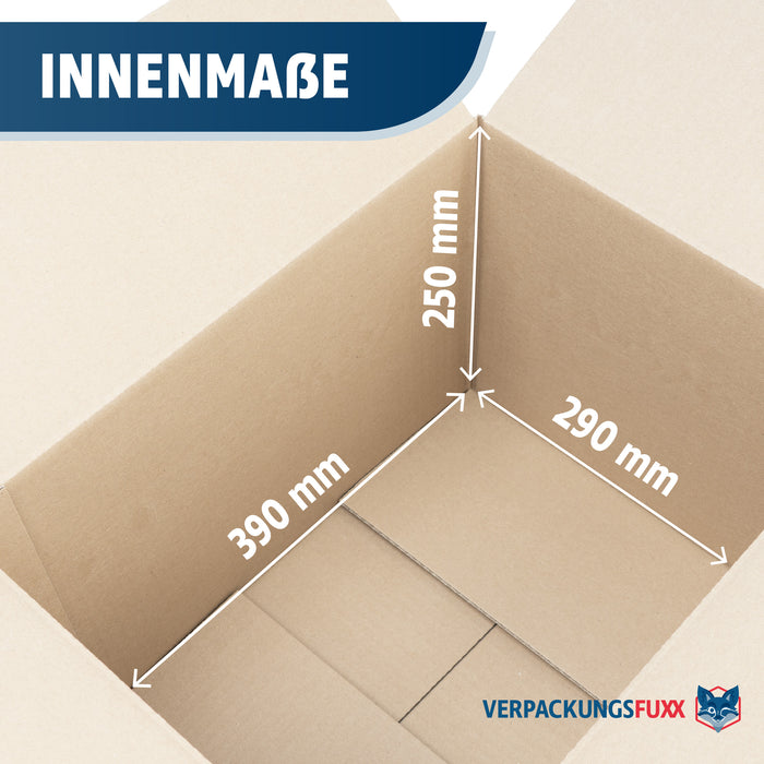 Karton 390 x 290 x 250 mm von VERPACKUNGSFUXX (1-wellig)