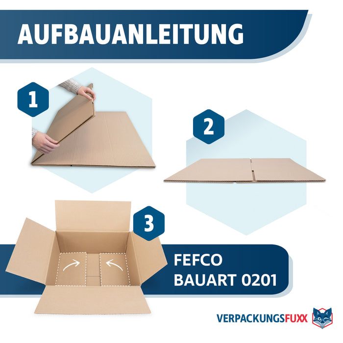 Faltkarton 600 x 400 x 400 mm, 1-wellig, braun, Versandkarton