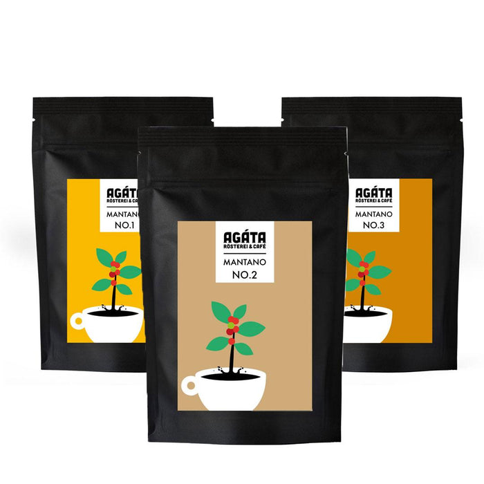 AGÁTA Mantano Probierset 3x 500 g Espresso ganze Bohne