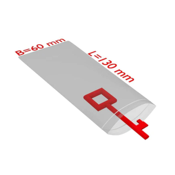PE-Druckverschlussbeutel, 60x130mm, 50µ,transparent