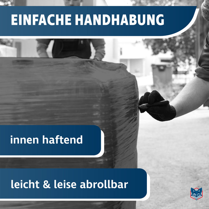 Stretchfolie 50 cm x 270 m schwarz 23 µ von VERPACKUNGSFUXX