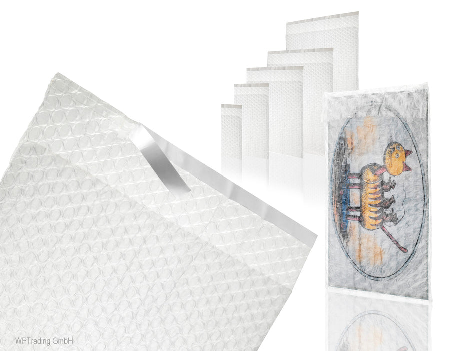 Luftpolsterbeutel mit Verschluss 250 x 250 mm, 70 my