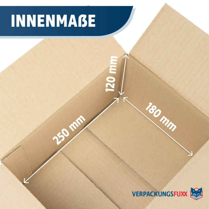 Karton 250 x 180 x 120 mm von VERPACKUNGSFUXX (1-wellig)