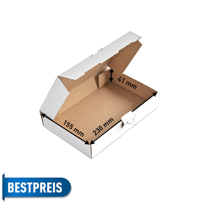 Maxibriefkarton 240 x 160 x 45 von Händlerbund, Faltkarton, weiss