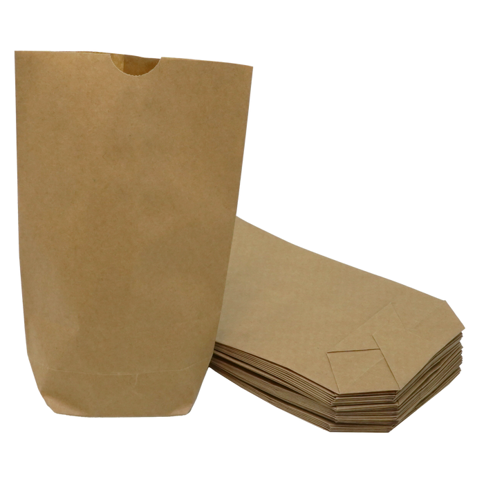 Kreuzbodenbeutel 14 x 5,5 x 21,5 cm braun von VERPACKUNGSFUXX