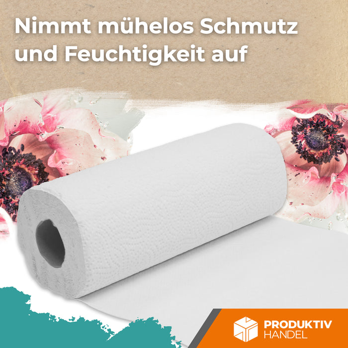 Küchenrolle 3-lagig 64 Blatt aus recyceltem Papier 32 Rollen