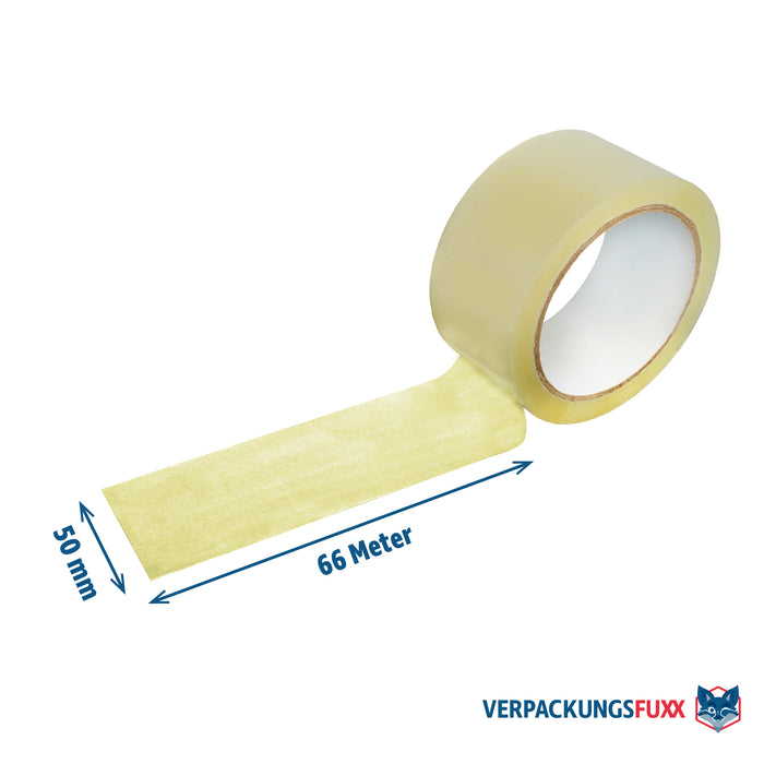 Packband 66 m x 50 mm transparentes Klebeband von VERPACKUNGSFUXX