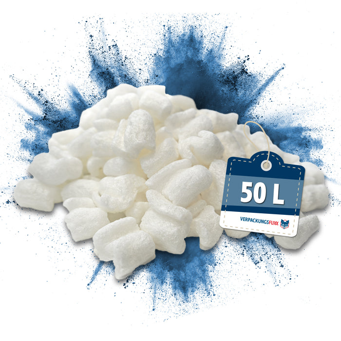 Verpackungschips 50 Liter aus Pflanzenstärke von VERPACKUNGSFUXX