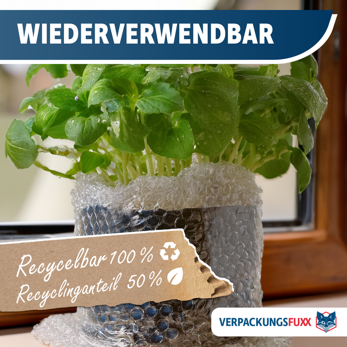 Luftpolsterfolie 50 cm x 10 m, 2-schichtig, 60 µ von VERPACKUNGSFUXX