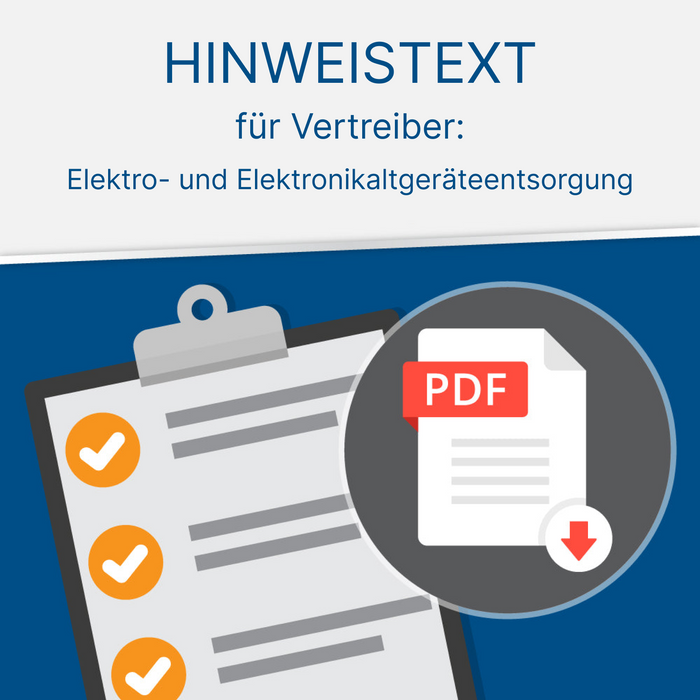 Hinweistext für Vertreiber zur Elektro- & Elektronikaltgeräteentsorgung