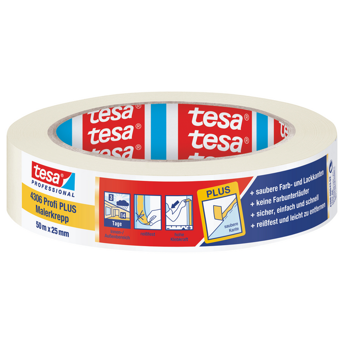 tesa® Kreppband 4306 beige 50 m x 25 mm