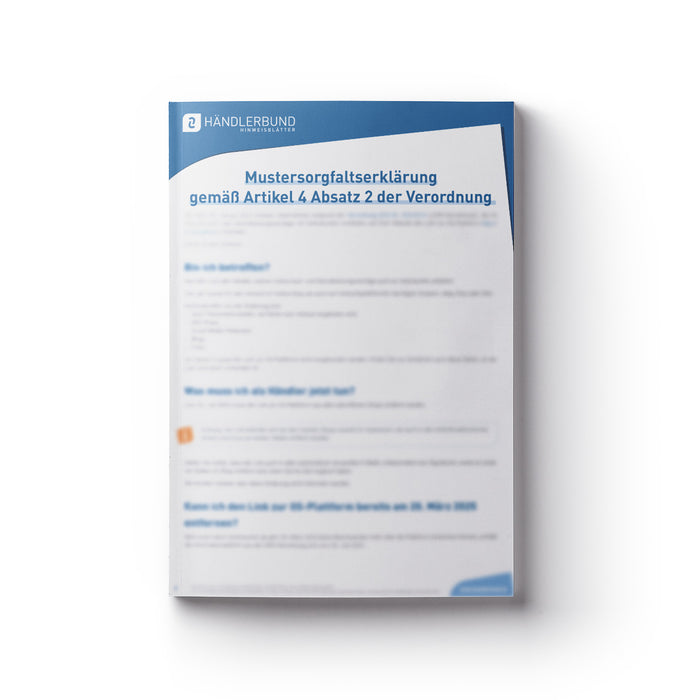 Muster zur Sorgfaltserklärung nach der EUDR-Verordnung