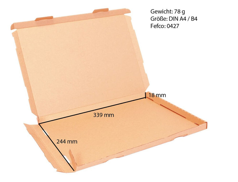 Abo Großbriefkarton 350 x 250 x 20 mm braun