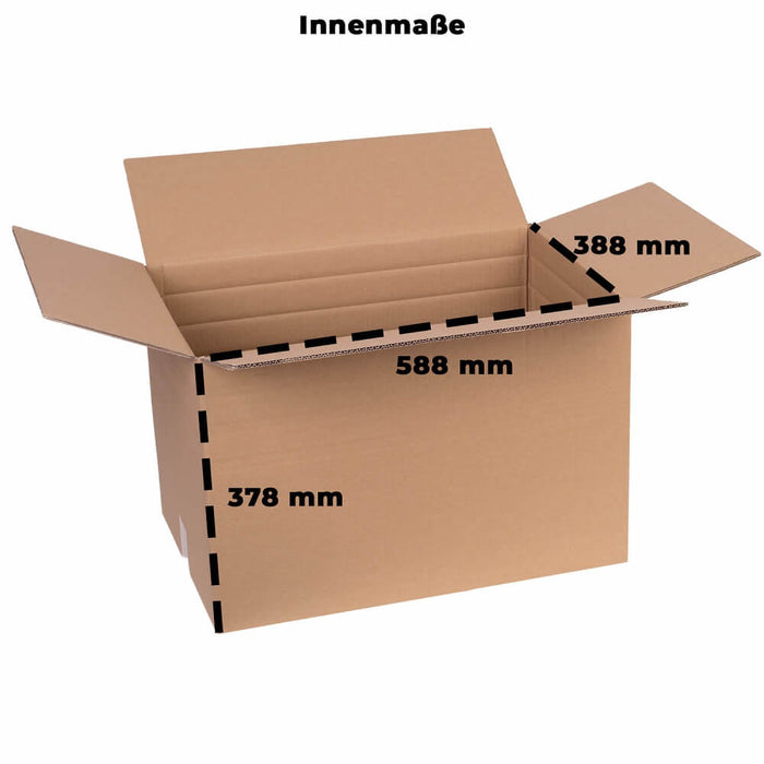 Karton von smiley pack 600 x 400 x 400 mm (zweiwellig) mit Höhenriller bei 250/300/350 mm