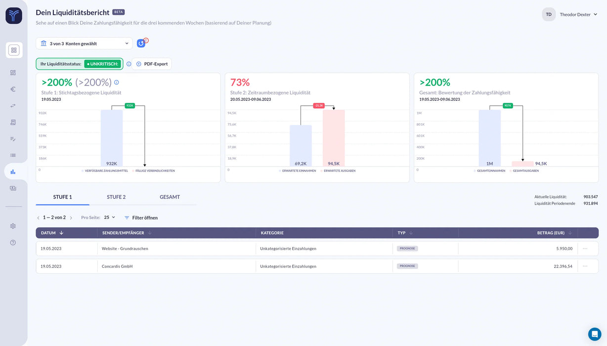 Tidely Liquiditätsplanung - Das Tool für deinen Cashflow
