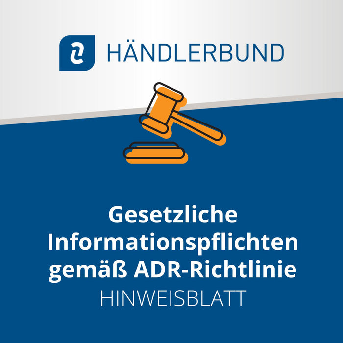 Gesetzliche Informationspflichten gemäß ADR-Richtlinie (Hinweisblatt)